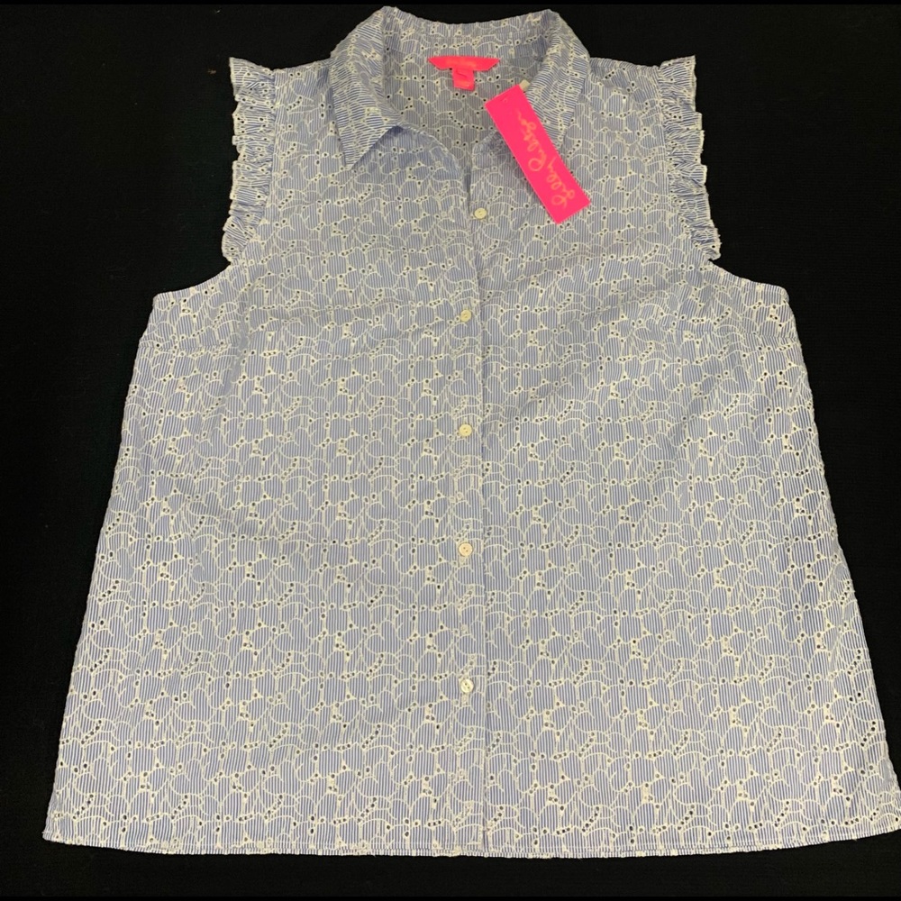 LILLY PULITZER EYELET TOP SZ 16 new